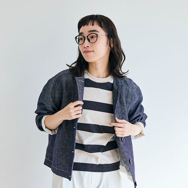 リネンデニムのジャケット