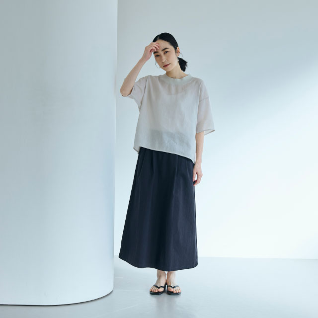 とろみ麻のＴシャツ