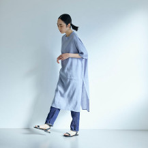 とろみ麻のＴシャツチュニック