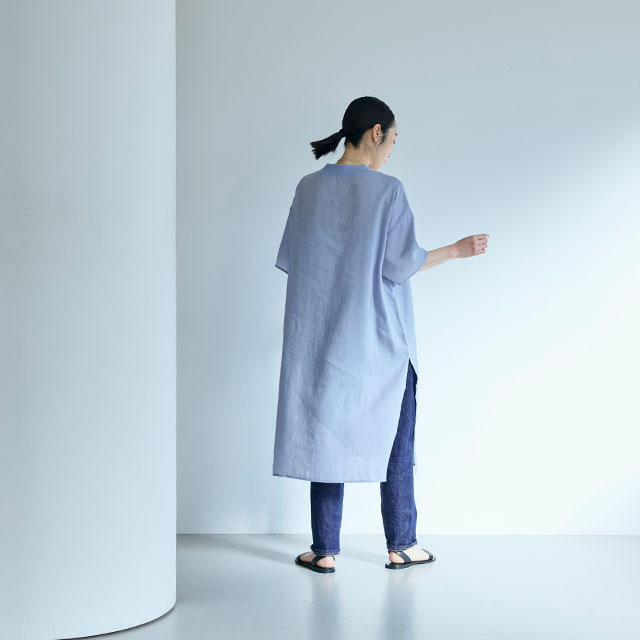 とろみ麻のＴシャツチュニック