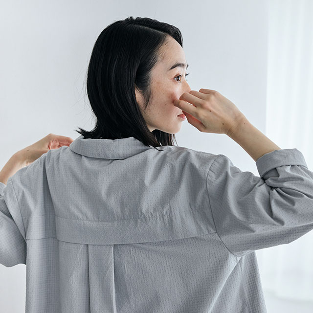 ドットドビーのシャツコート