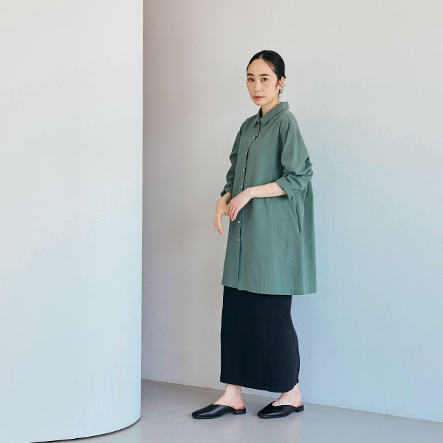 ドットドビーのシャツコート