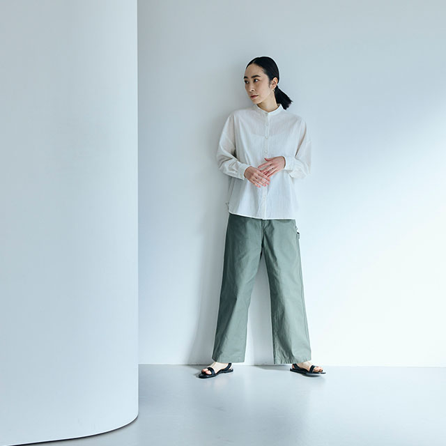 ドットドビーのブラウス