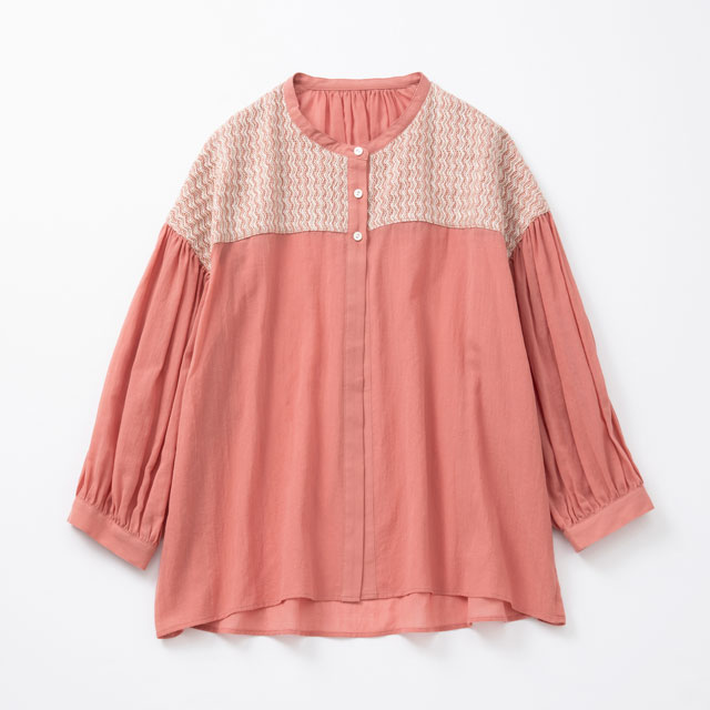 ラッセル編みの羽織りブラウス