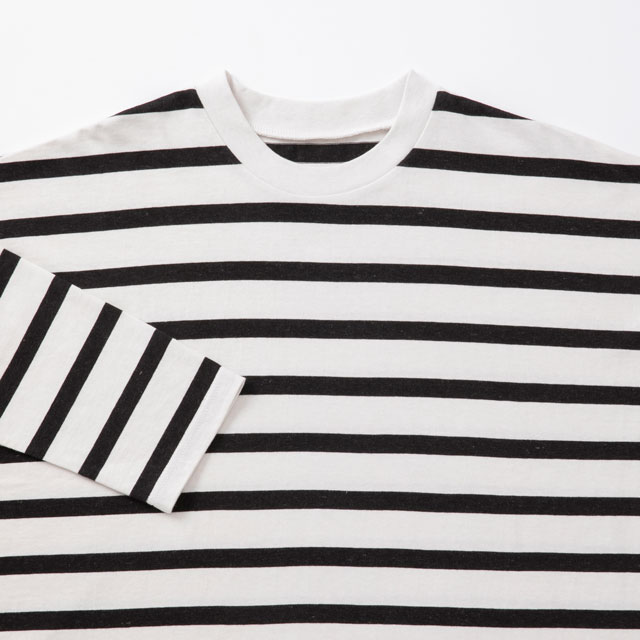 【WEB限定】大人の杢Tシャツ　長袖　ボーダー