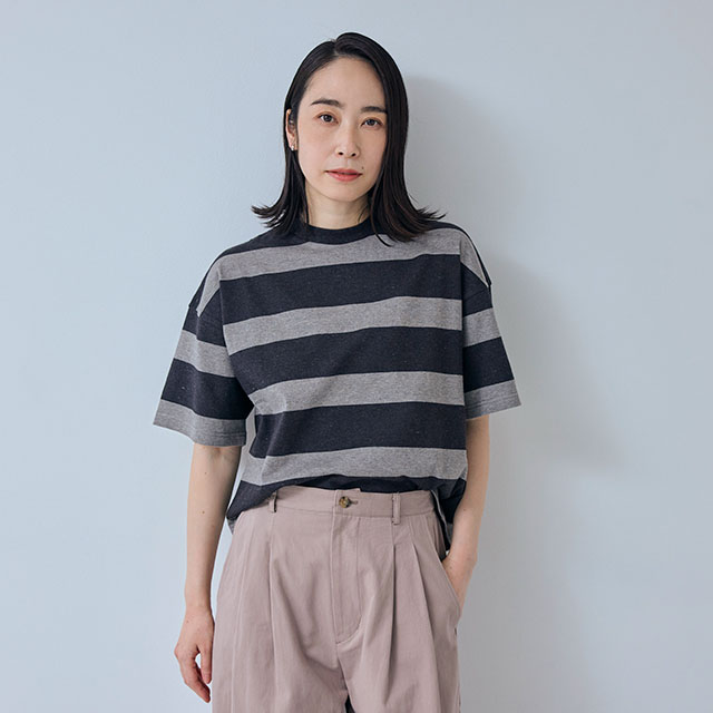 【WEB限定】 大人の杢Tシャツ 半袖 ボーダー