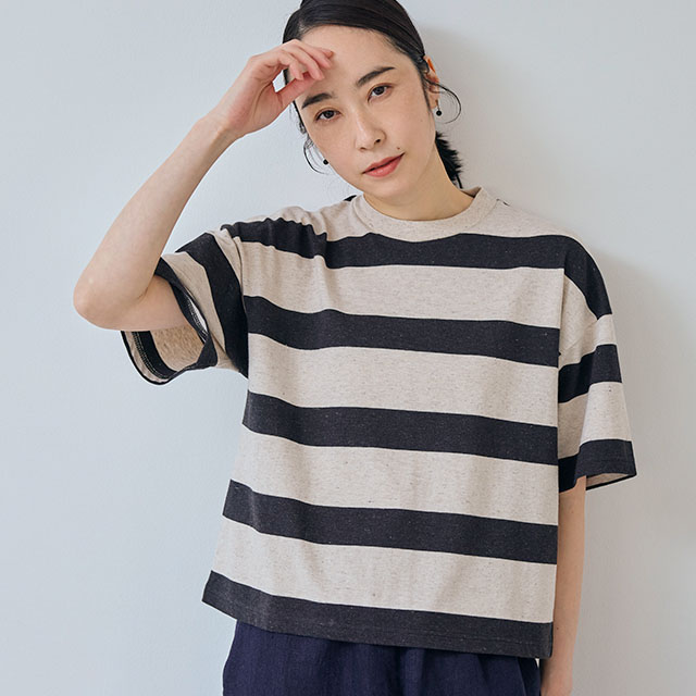 【WEB限定】大人の杢Tシャツ 半袖 ボーダー