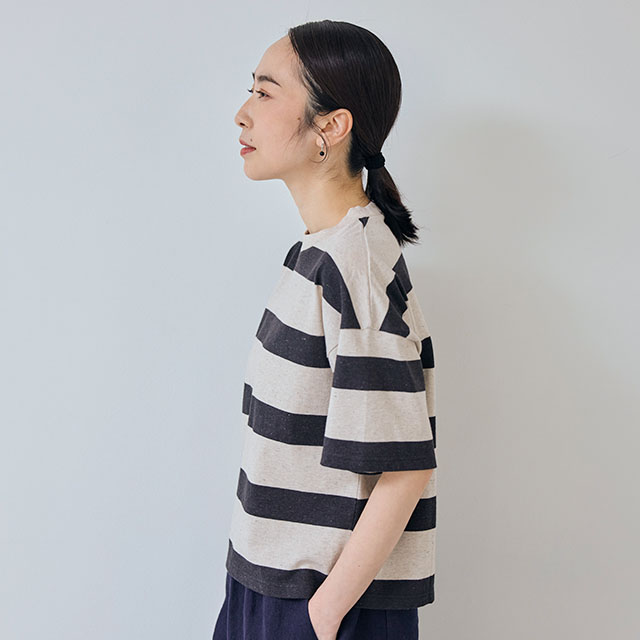 【WEB限定】 大人の杢Tシャツ 半袖 ボーダー