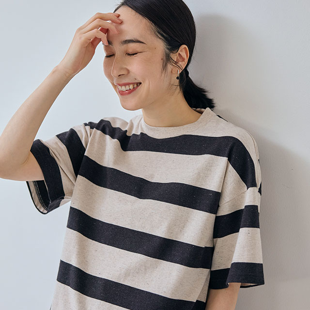 【WEB限定】大人の杢Tシャツ 半袖 ボーダー