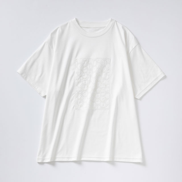 布ぬのTシャツ　ボーラレース水玉大