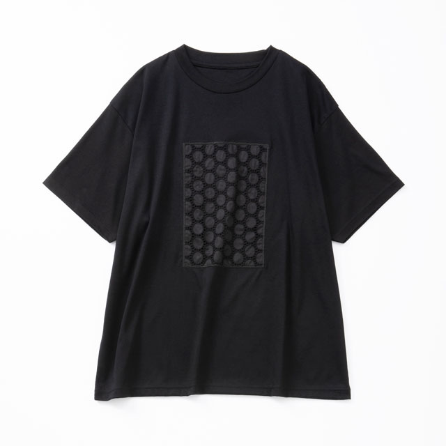 布ぬのTシャツ　ボーラレース水玉大
