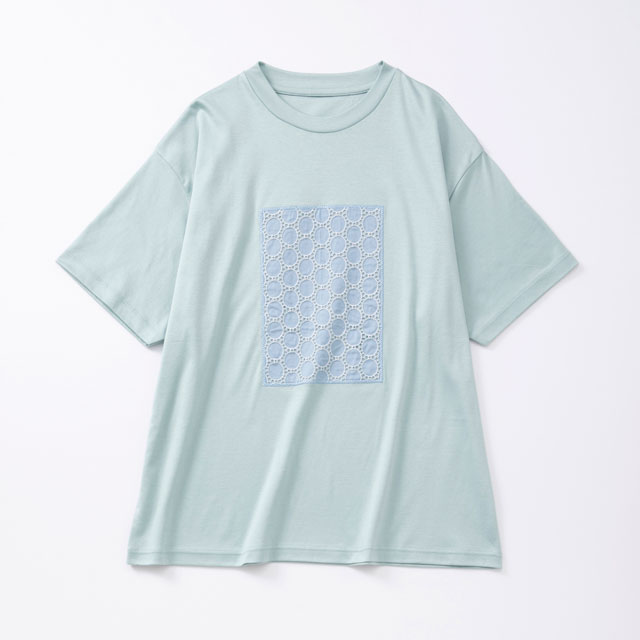 布ぬのTシャツ　ボーラレース水玉大
