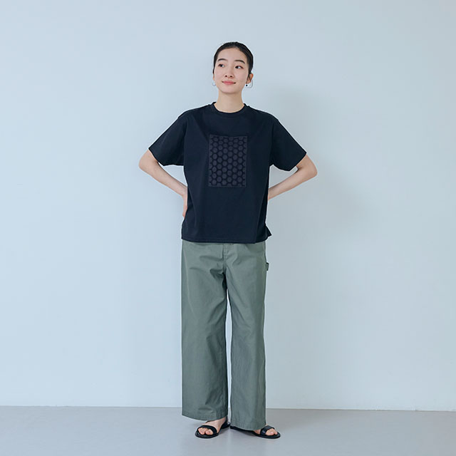 布ぬのTシャツ　ボーラレース水玉大