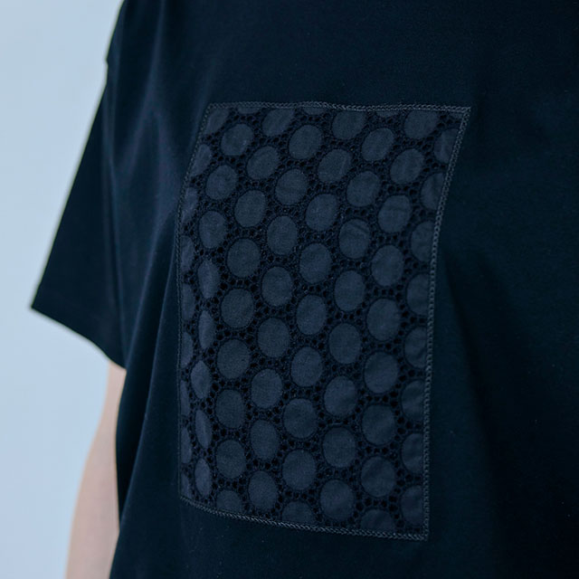 布ぬのTシャツ　ボーラレース水玉大