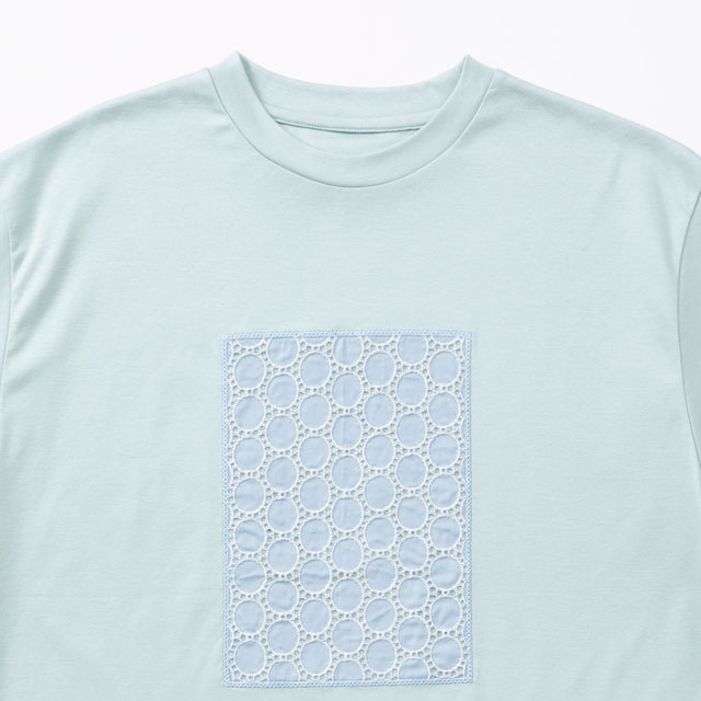 布ぬのTシャツ　ボーラレース水玉大