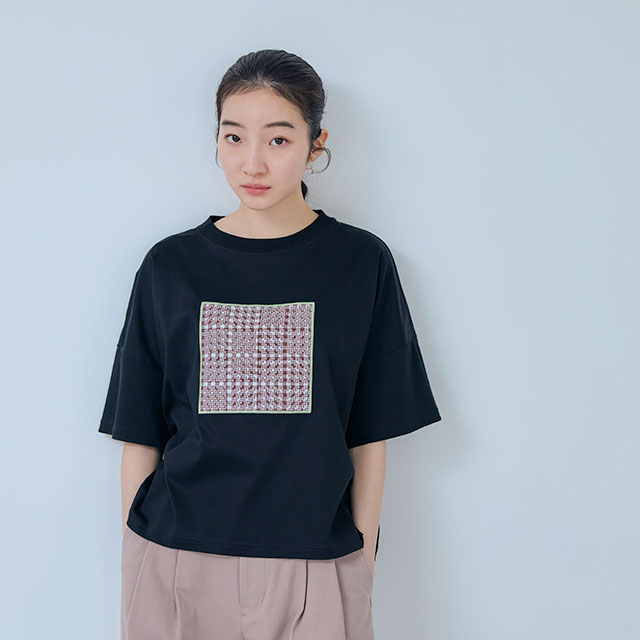 布ぬのTシャツ　ワイド　オパールマス紋
