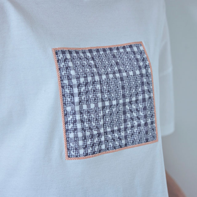 布ぬのTシャツ　ワイド　オパールマス紋