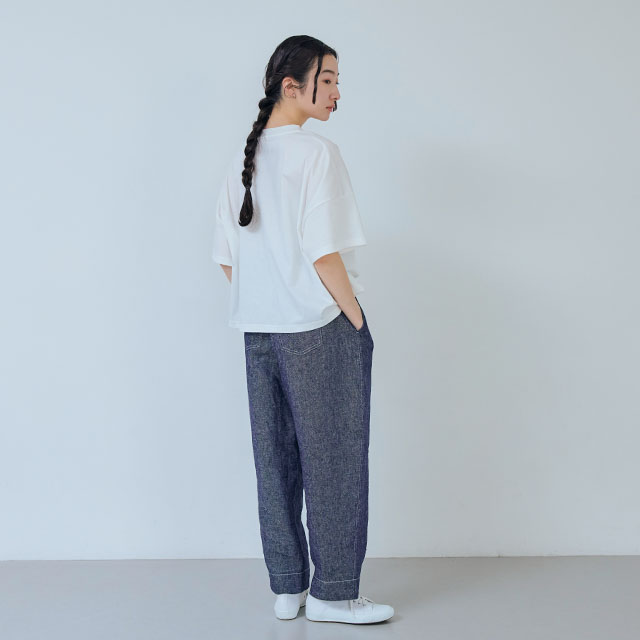 布ぬのTシャツ　ワイド　オーガンジー格子