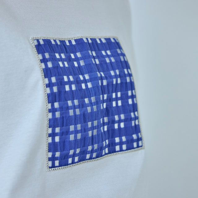 布ぬのTシャツ　ワイド　オーガンジー格子