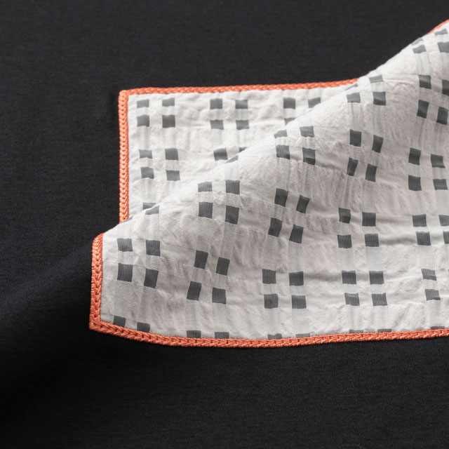 布ぬのTシャツ　ワイド　オーガンジー格子