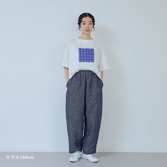 布ぬのTシャツ　ワイド　オーガンジー格子