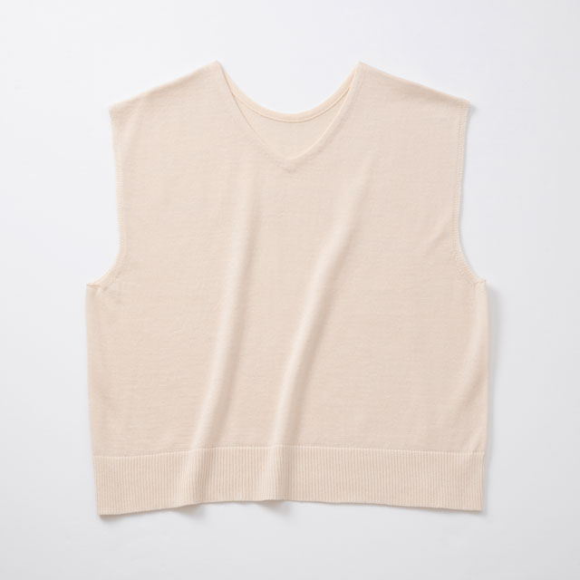 綿麻のニットベスト