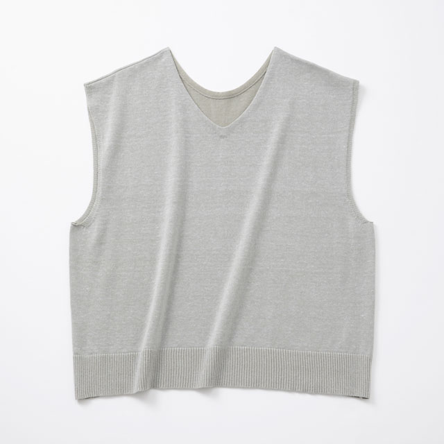 	綿麻のニットベスト