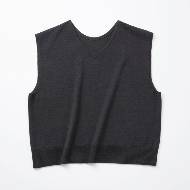 綿麻のニットベスト