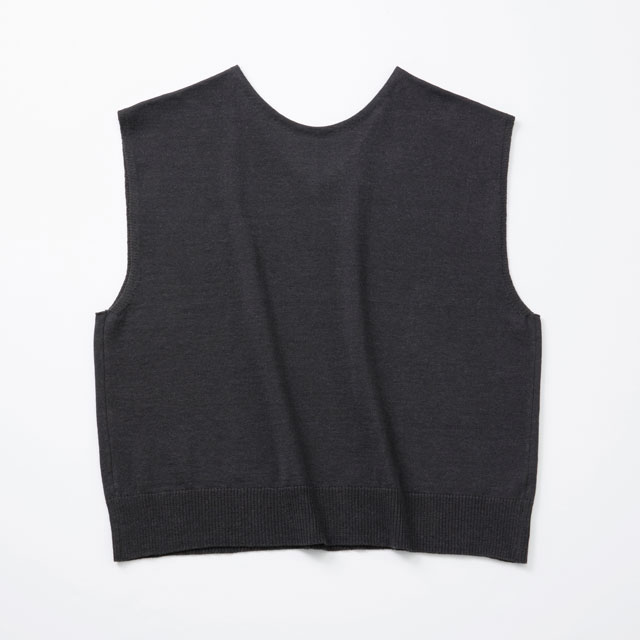 綿麻のニットベスト