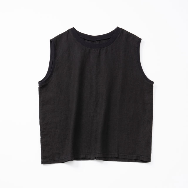 麻布Tシャツタンクトップ 黒