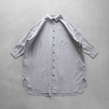 ギザコットンブロードロングシャツ　シルバーグレー	F