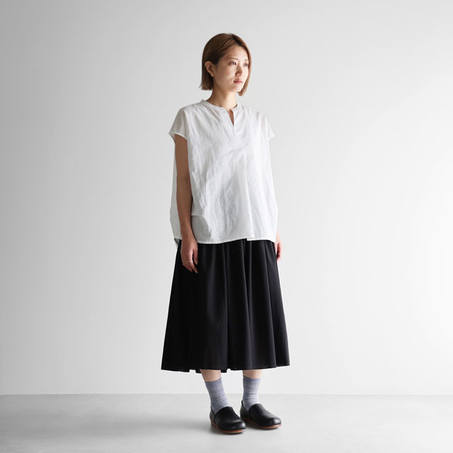 コットンリネンフレンチスリーブ グレー レディスF