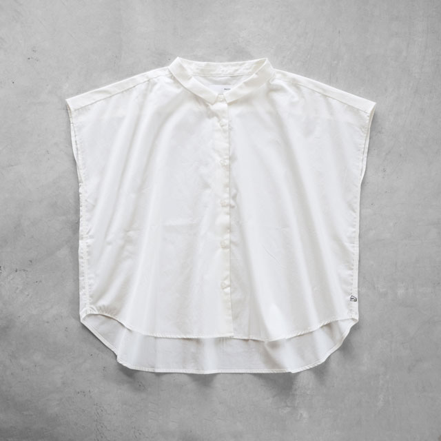 ギザコットンブロードフレンチスリーブワイドブラウス　シロ	レディスF