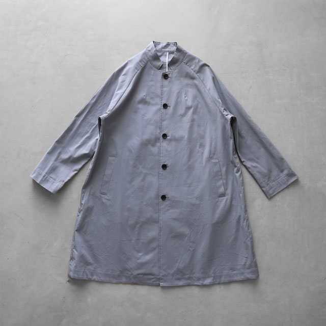 オーガニックコットンライトオックスアトリエコート スチールグレー F