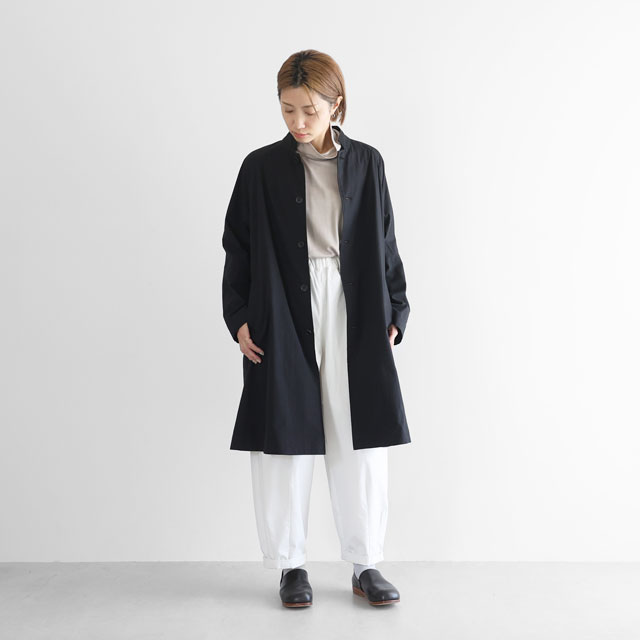 オーガニックコットンライトオックスアトリエコート スチールグレー F