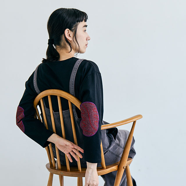 布ぬのバスクシャツワイド 刺繍
