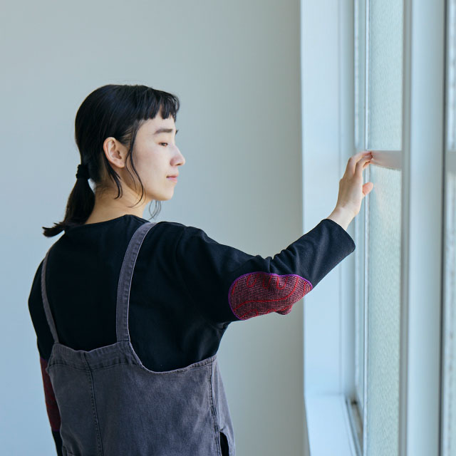 布ぬのバスクシャツワイド 刺繍