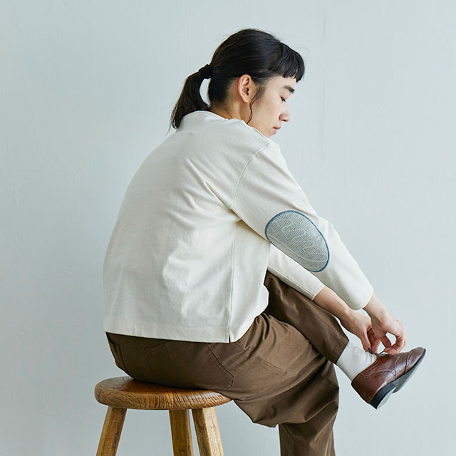 布ぬのバスクシャツワイド 刺繍