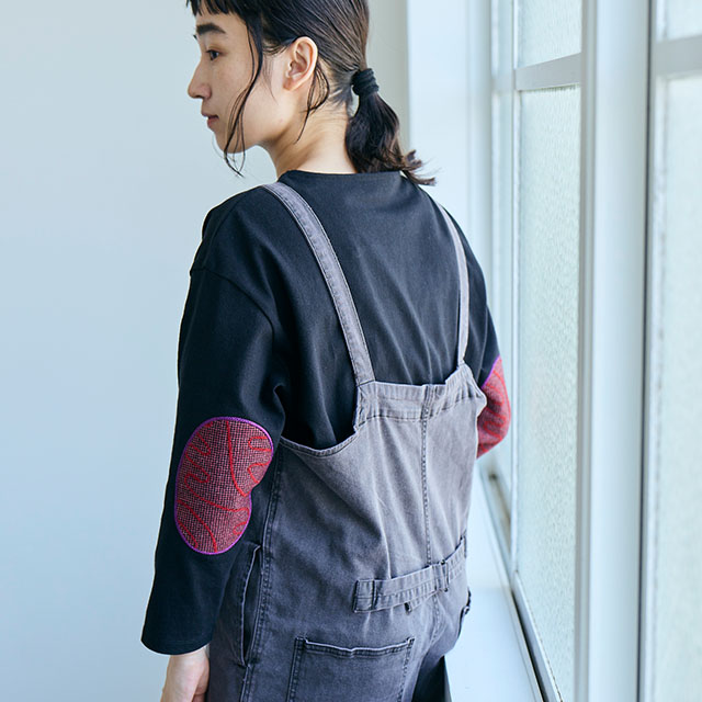布ぬのバスクシャツワイド 刺繍