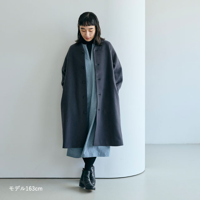 尾州ウールのラグラン袖コート