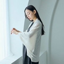 【WEB限定】	サイズフリーの麻の羽織り　すかし編