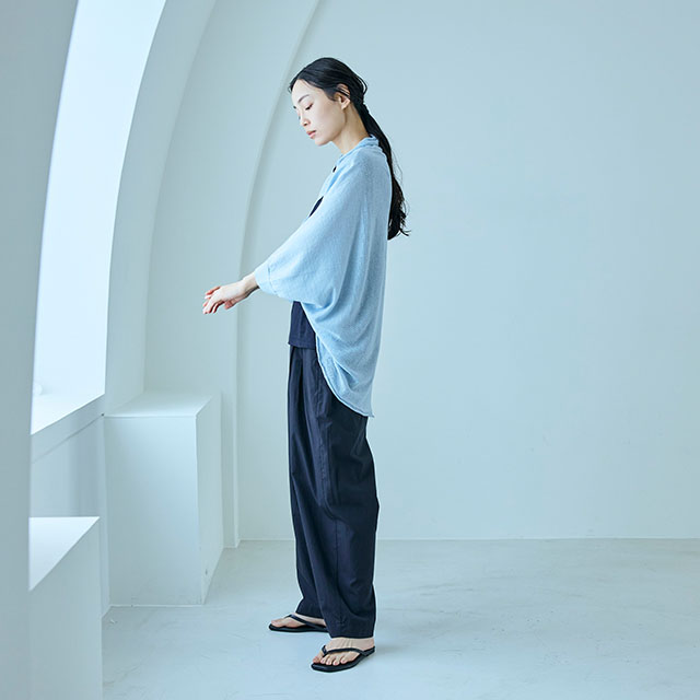 【WEB限定】	サイズフリーの麻の羽織り　すかし編