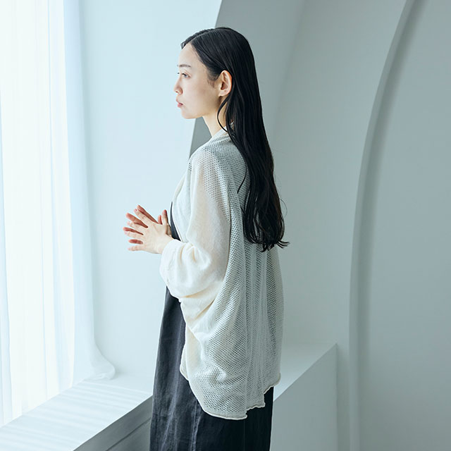 【WEB限定】	サイズフリーの麻の羽織り　すかし編