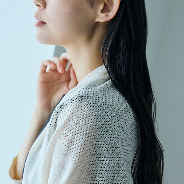 【WEB限定】	サイズフリーの麻の羽織り　すかし編