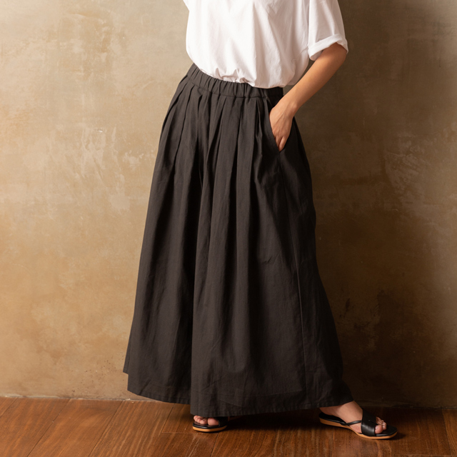 ８部丈スカーチョ ブラック FREE