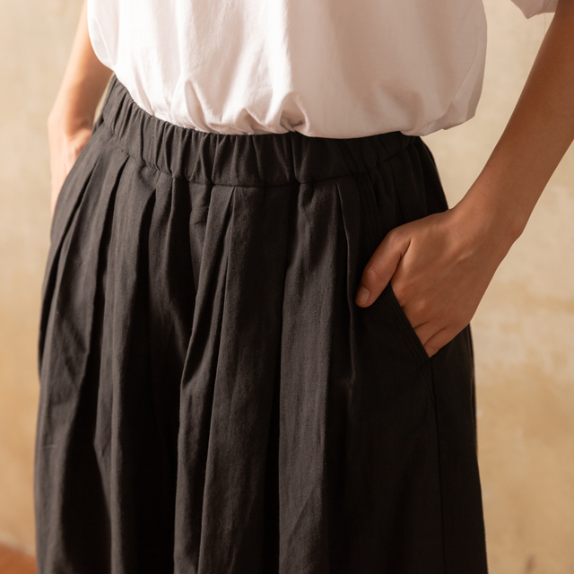 ８部丈スカーチョ ブラック FREE