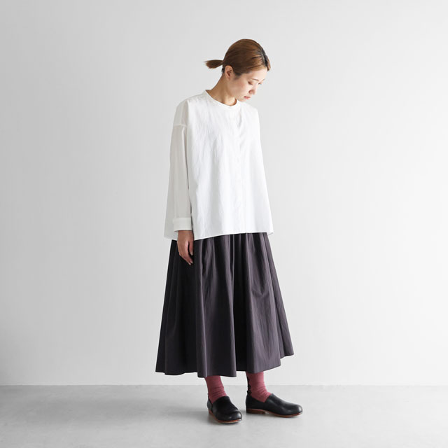 やわらかコットンロングスカート ダークグレー F