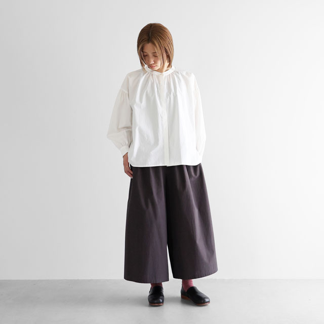 やわらかコットンスカートパンツ ダークグレー F