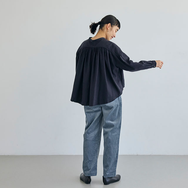 綿麻のコール天 イージーパンツ