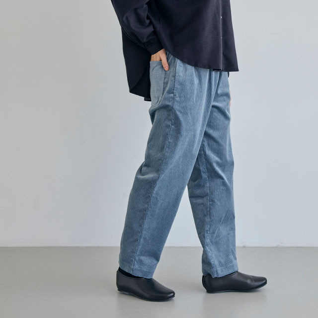 綿麻のコール天　イージーパンツ